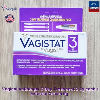 Vagistat® Vaginal Antifungal 3-Day Treatment Combination Pack + External Cream 9g ผลิตภัณฑ์ลดเชื้อราในช่องคลอด ใช้ 3 วัน