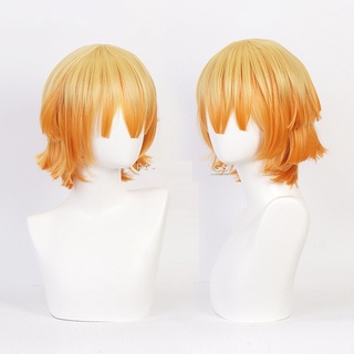 Anime Demon Slayer Kimetsu no Yaiba Agatsuma Zenitsu tanjirou Wig Cosplay Costumes Wig Cosplay Costume Demon Slayer Heat