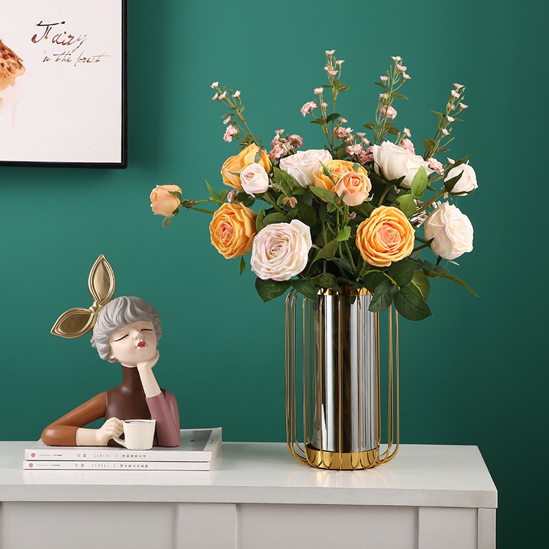 Highquality wet simulation rose bouquet fake flowers living room decoration table flower