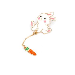 Fulllove เข็มกลัดน่ารักๆ เข็มกลัดรูปกระต่ายแฟชั่นสำหรับผู้หญิง Bunny Carrot Brooch C261 #1230