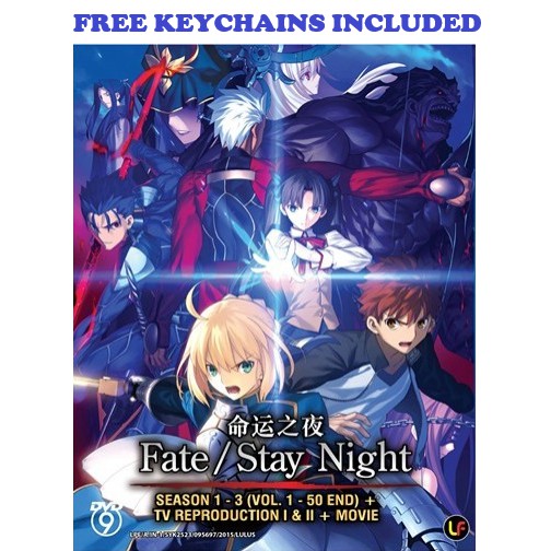 Fate/Stay Night Season 1-3 + TV Reproduction I & II + Movie Original Anime  DVD + FREE Keychains wsjq | Shopee Thailand