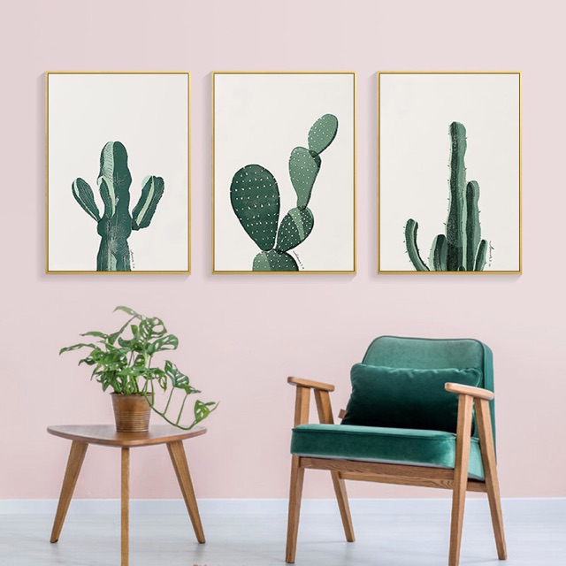 รูปติดผนัง พร้อมส่งจากไทย แต่งห้อง รูปกระบองเพชร ลายกระบองเพชร Cactus รูปภาพติดผนัง โปสเตอร์ติดผนั