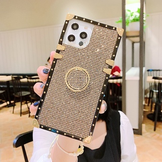 เคสโทรศัพท์มือถือ ประดับเพชร สีพื้น สําหรับ Samsung Galaxy V23 PRO A73 A16K RENO7Z V23E C35 A03 A13 A50 A30S A50S A20 A30 A20E A12 A11 A10S A10E A10 M10