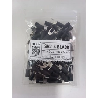 หางปลาแฉกหุ้ม SV2-4 100ตัว/ถุง วัสดุทองแดงแท้ หางปลาก้ามปู แฉกหุ้มฉนวน SV1.25-3.5 SV2-3.5