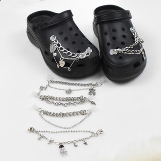 CROCS สายโซ่โลหะ จี้รูปนักบินอวกาศ หมี จิบิตส์ เครื่องประดับ แฟชั่นสําหรับผู้หญิง