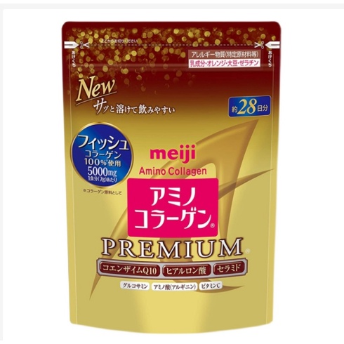 [ส่งไวทันใจ](Refill) Meiji Amino Collagen 5,000 mg เมจิ อะมิโน คอลลาเจน ชนิดผง คอลลาเจนเปปไทด์ บำรุงผิว ลดริ้วรอย