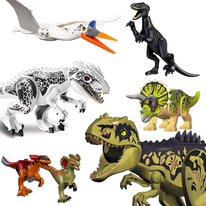 2024 ใหม่ไดโนเสาร์ขนาดใหญ่รุ่น Jurassic World Dominion Giganosaurus Building Blocks Tyrannosaur ประกอบของเล่น