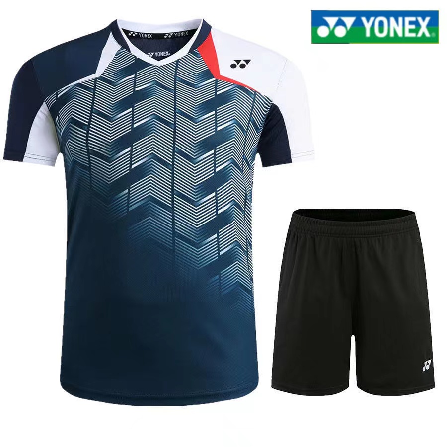 Yonex ชุดยูนิฟอร์มแบดมินตัน เครื่องแบบทีม เสื้อกันหนาว แห้งเร็ว แขนสั้น คู่รัก ผู้ชาย ปิงปอง เสื้อผ้าเกม สําหรับผู้หญิง