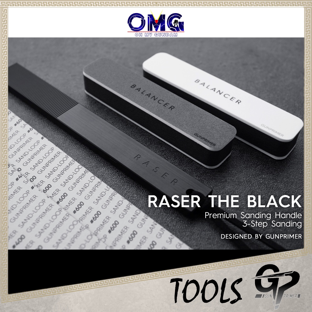 เครื่องมือเกาหลี Gunprimer GP Raser สีดํา Premium Sanding Set 3-Step Sanding R-MB-A1 Balancer Polish