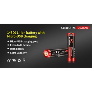 แบตเตอรี่ Klarus Li-ion 14500UR75