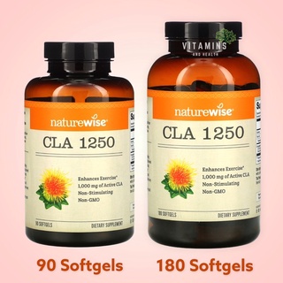 ✅พร้อมส่ง มีโค้ดลด 🌾น้ำมันดอกคำฝอย NatureWise, CLA 1250, 1000 mg, 90 &amp; 180 Softgels