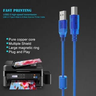 🚀ส่งเร็ว🚀 สาย USB V2.0 3แบบ Printer , AM/AF ต่อให้ยาว ,AM/AM ผู้ผู้ Cable USB Version 2.0 สีฟ้า Glink
