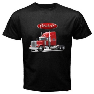 Peterbilt Trucker s Black S3Xl Usa En1 เสื้อยืดลําลอง สําหรับผู้ชาย แขนสั้น คอกลม พิมพ์ลายรถบรรทุก