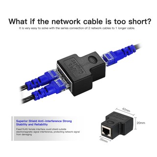 rj45 อะแดปเตอร์เชื่อมต่อ 1 to 2 female ports สําหรับ cat 5/cat 6/cat 7 lan ethernet cables socket splitter hub pc