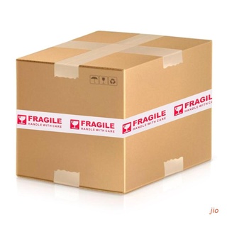 jio White Red Fragile Packing Tape Handle with Care Bopp Shipping Warning Sticker