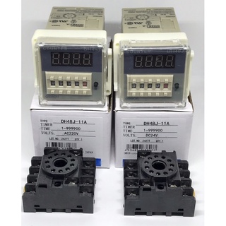 DH48J-11A 1-999900 11ขา เคาเตอร์นับจำนวน แบบดิจิตอล AC220V DC24V series  contact/sensor signal input digital counters