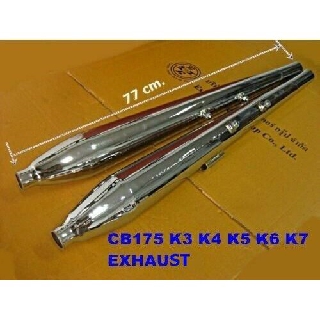 HONDA CB175 K3 K4 K5 K6 K7 EXHAUST SET (2 PCS.) // ท่อไอเสีย ท่อคู่ เหล็กชุบ สินค้าคุณภาพดี