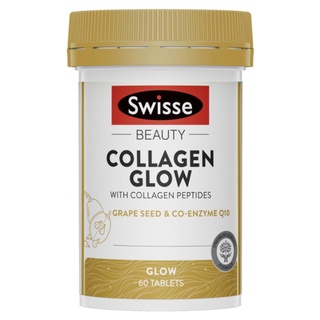 Swisse Beauty Collagen Glow With Collagen Peptides 60 Tablets Fights Skin Aging คอลลาเจนเปปไทด์ ต่อสู้กับริ้วรอยผิว