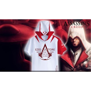 ⚔🤴เสื้อยืดแขนสั้นแบบมีฮู้ดลาย Assasssins Creed Zion💯