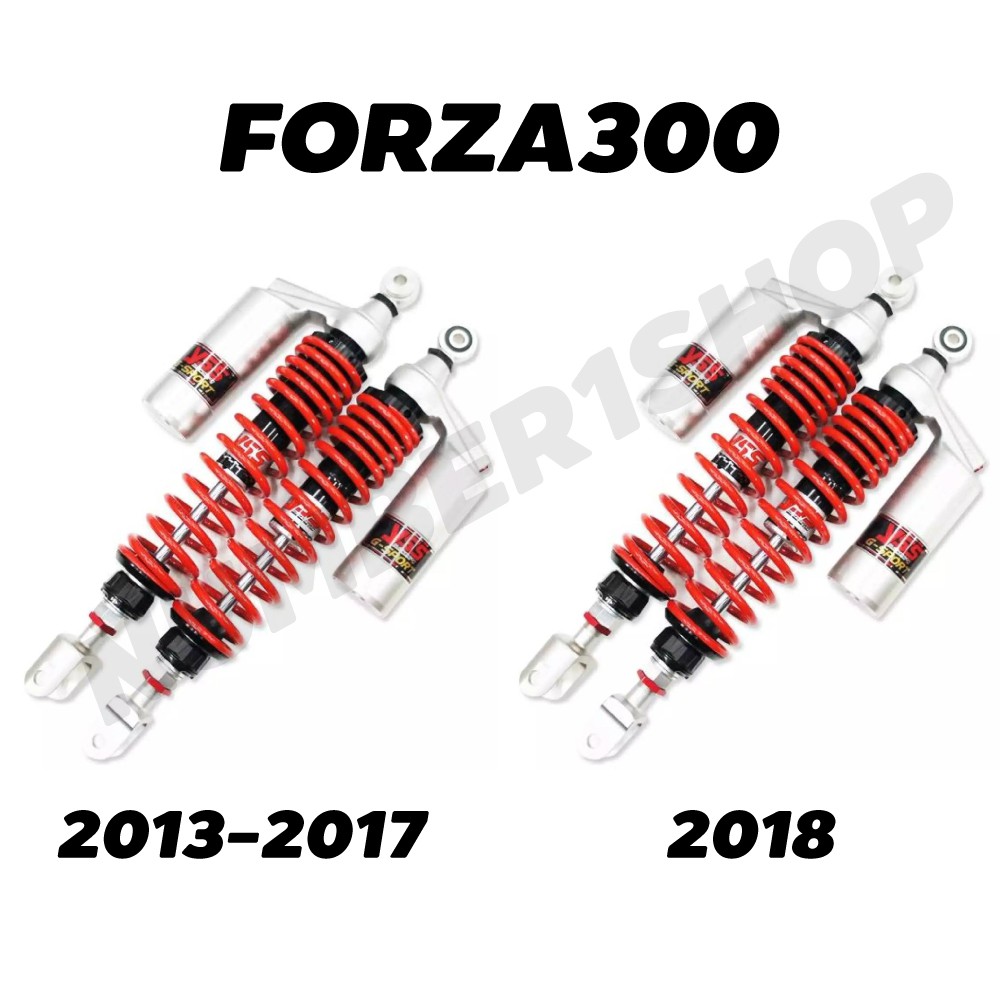 YSS โช๊คหลัง (แก๊ส) G-SPORT สำหรับ FORZA-300 (2013-2017, 2018) TOP GRADE สปริงแดง/กระบอกเงิน