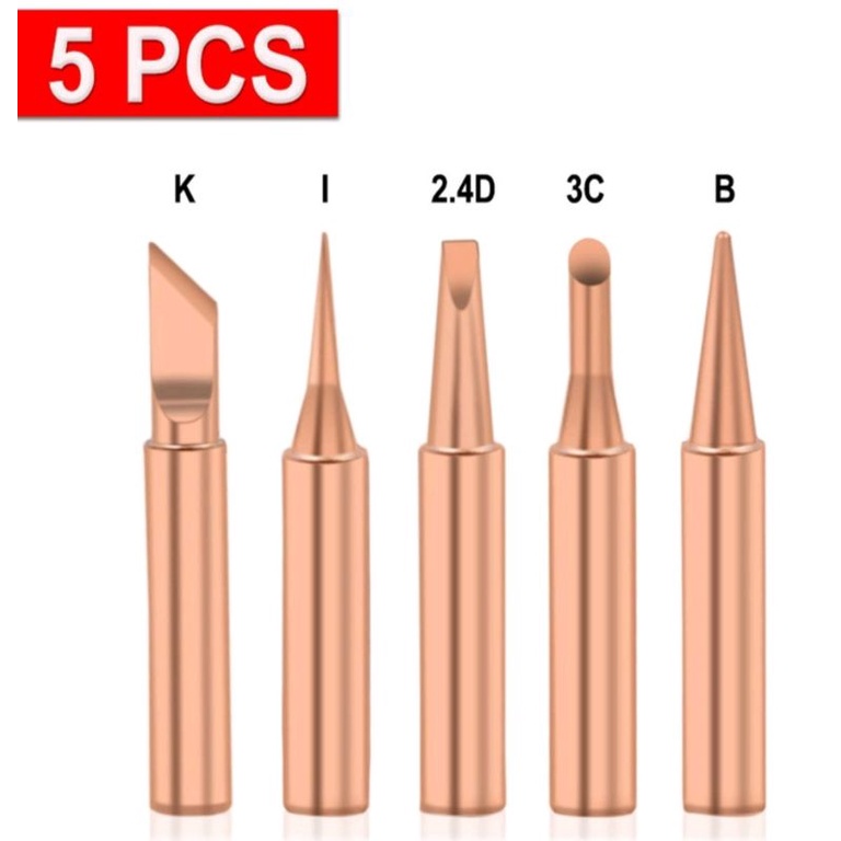 #Ae หัวแร้งบัดกรีทอแดงบริสุทธิ์ทองแดง 900M-T 0806 5ชิ้น/ชุด