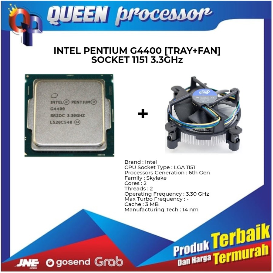 PROCESSOR INTEL PENTIUM G4400 3.3 GHz SOCKET 1151 TRAY + พัดลม