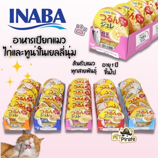 Inaba 6 ถ้วยยกถาด อาหารเปียกแมว ไก่และ ทูน่าในเยลลี่นุ่ม แบบถ้วย กินง่าย ย่อยง่าย ลดปัญหาก้อนขน 65 กรัม x 6 ถ้วย