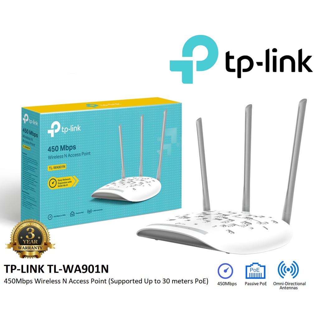 เร้าเตอร์ TPLINK (TLWA901N) 450Mbps Wireless N Access Point LT