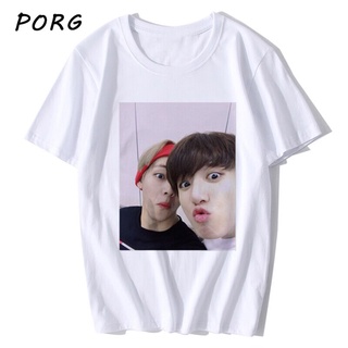 เสื้อยืดผ้าฝ้ายเสื้อยืดแฟชั่นฤดูร้อน พิมพ์ลาย Jungkook Jimin V สําหรับผู้ชายL XL  XXL 3XL