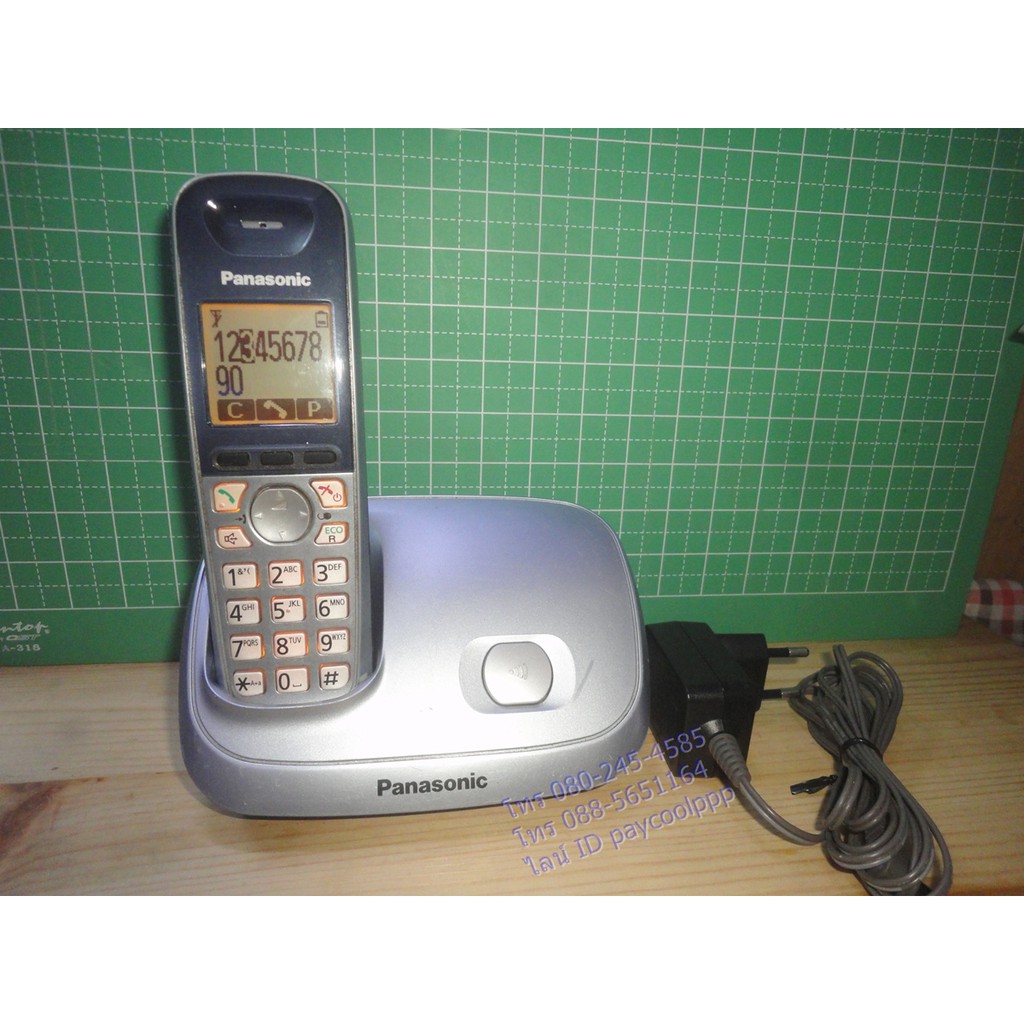 โทรศัพท์บ้านไร้สาย Panasonic KX-TG6511 รุ่นใหม่ ใช้ถ่าน AAA จอ LCD 1.8" มือ 2 (สีฟ้าดำ)