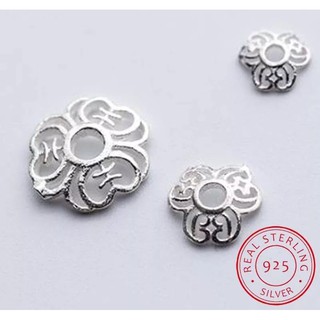 หมวกครอบลูกปัดเงินแท้ 925 SB16