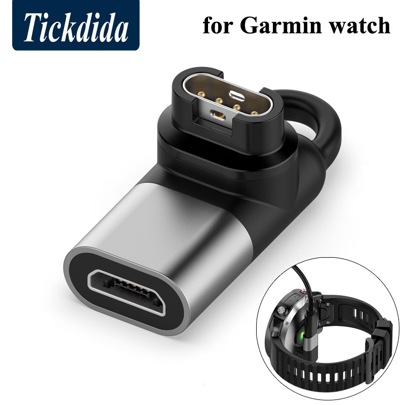 หญิงถึง 4pin อะแดปเตอร์ชาร์จสําหรับ Garmin Fenix 7/7S/7X/6/6S/6X/5/5S/5X Smart Watch Charger Convert
