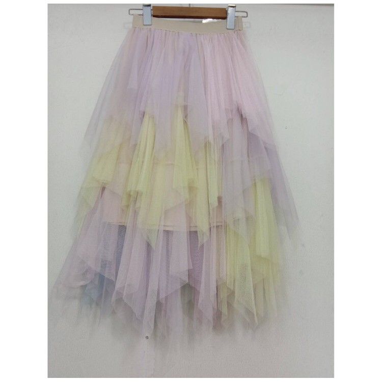 diversion 1026  กระโปรงฟรุ้งฟริ้ง สีรุ้งพาสเทล สดใส ฟูฟ่อง ดูดี สไตล์เกาหลี