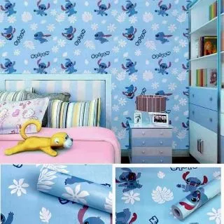 (ส่งด่วนฟรี 24 ชม) Wall Kip วอลเปเปอร์ สติช ติดผนัง สติ๊กเกอร์ มีกาวในตัว ติดเองได้