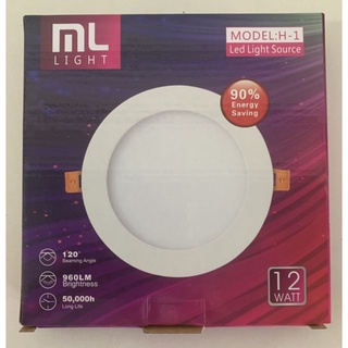 ดาวไลท์ โคมไฟดาวไลท์ LED เปลี่ยนสีได้ 3 แสง 12W ทรงกลม ขนาด 6 นิ้ว ML