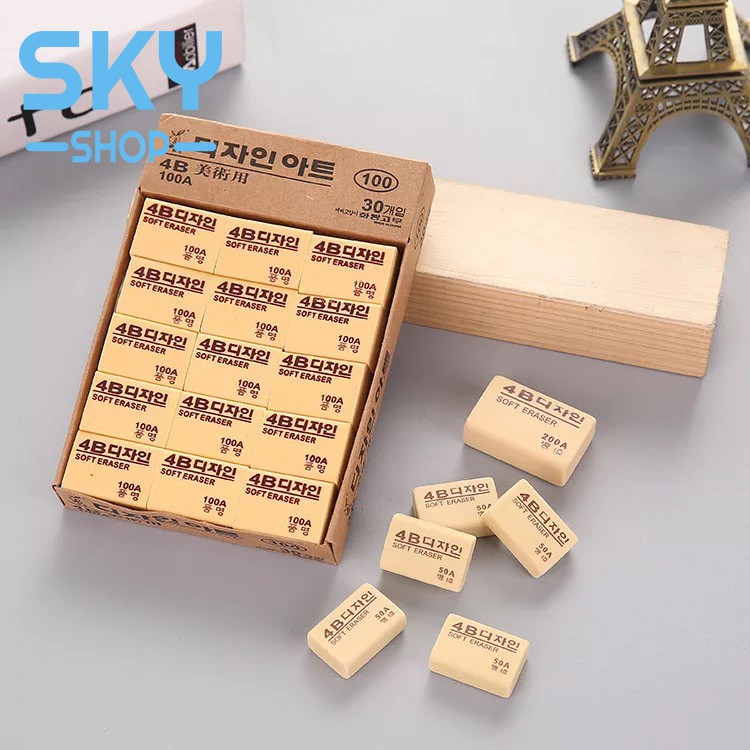 SKY ยางลบดินสอ 3ขนาด 30ก้อน สไตล์เกาหลี eraser korean style eraser