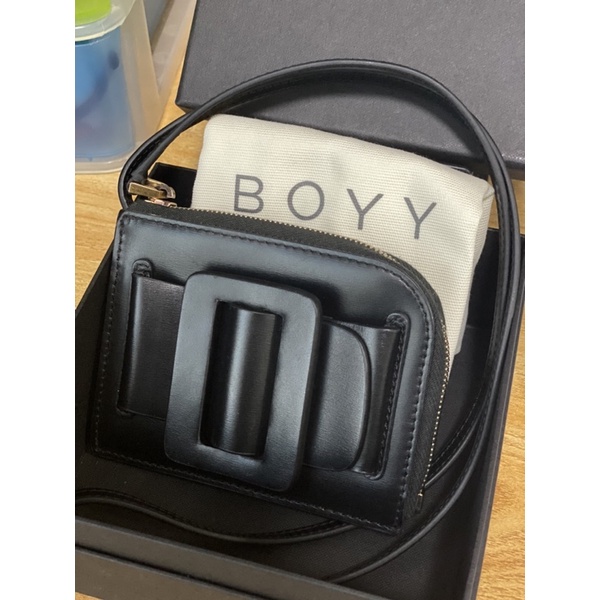Used BOYY card holder with strap สีดำ แท้ 100%