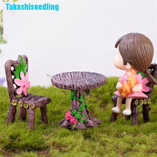 Takashiseedling โต๊ะและเก้าอี้ขนาดเล็กสําหรับตกแต่งบ้านตุ๊กตา