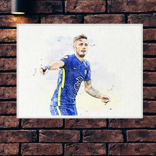 โปสเตอร์ ผ้าแคนวาส ซาอูล ญีเกซ เชลซี Saul Niguez Chelsea ภาพวาด ศิลปะ นักบอล นักฟุตบอล