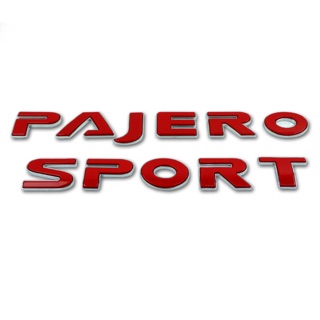 โลโก้ ปาเจโร่สปอร์ต logo pajero sport สีแดง ฐานชุป 3 D 2 ชั้น