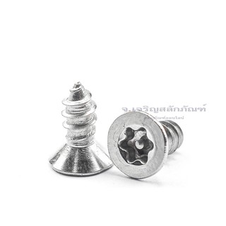 เกลียวปล่อยหัวเตเปอร์สแตนเลส หัวทอร์ค หัวดาว มีเดือยโผล่ Stainless Steel Torx Button Taper Head Screws SUS304