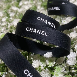 🖤กดสั่งได้เลย พร้อมส่ง🖤 ริบบิ้น chanel แท้ 100% สีดำ 1.5ซม พิมพ์นูน