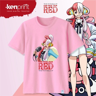 T-shirt  เสื้อยืด ลาย One PIECE FILM สีแดง | รุ่น Uta 2 | ไม่ใช่ทางการ | เสื้อเชิ้ต One Piece | ผ้าฝ้ายพรีเมี่ยมยุค 30 -