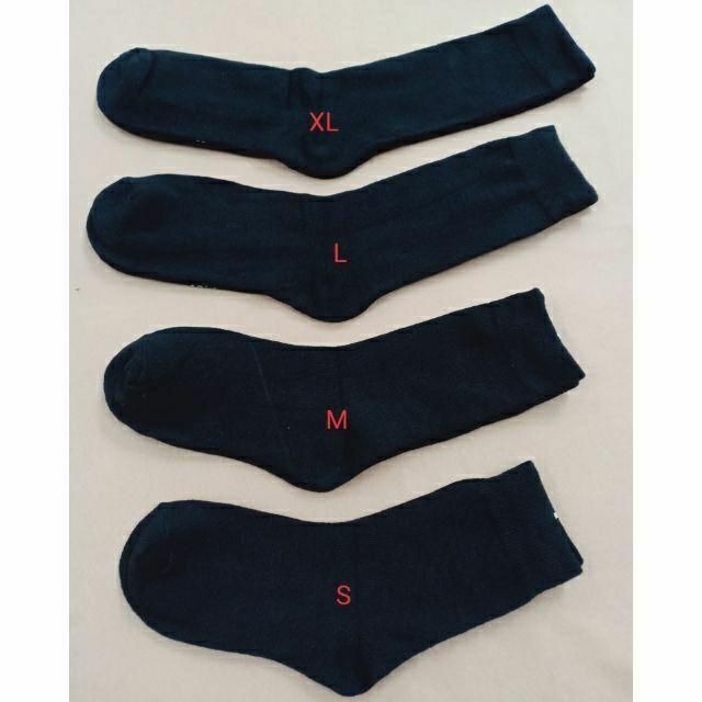 (3 PAIRS) . ZOXX LONG BLACK SCHOOL SOCKS S, M, L, XL