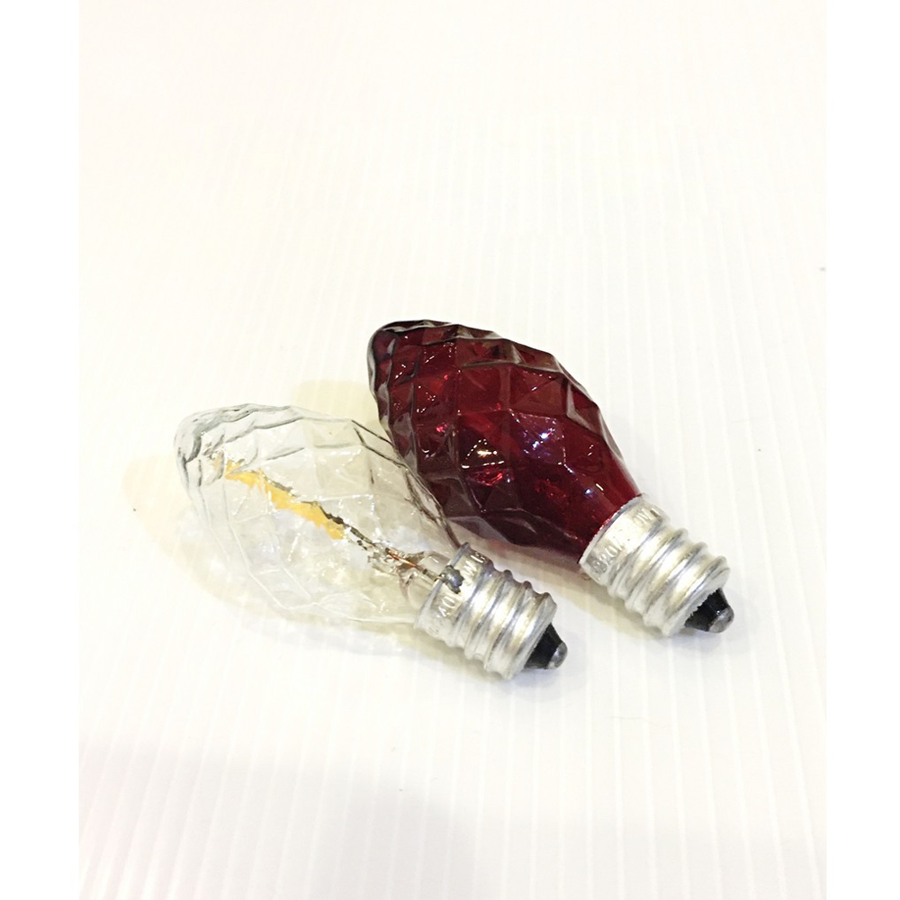 หลอดจำปาเพชร LED 1w E12 สำหรับไฟศาลเจ้าหรือตกแต่งบ้าน มีสีวอร์มใสและสีแดงใส