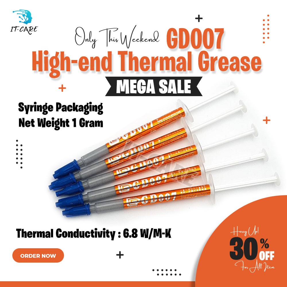 ซิลิโคนระบายความร้อนซีพียู GD007 High-end Gray Thermal Paste 1 กรัม