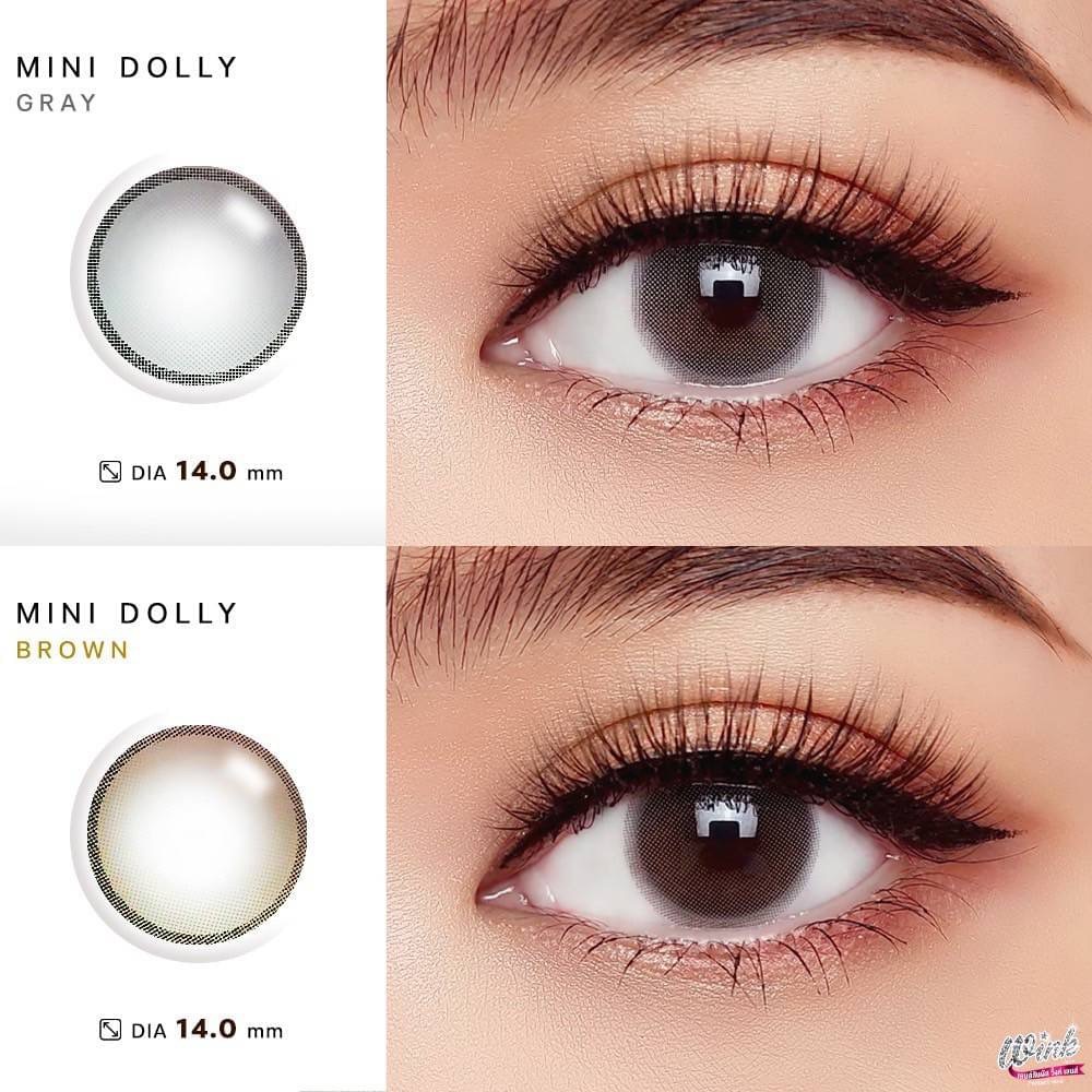 คอนแทคเลนส์ Mini Dolly Chesnut / Gray (Wink) ขนาดมินิ ขายดี