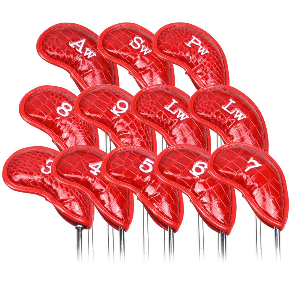 ปลอกหุ้มหัวไม้กอล์ฟชุดเหล็ก (CVI003) ลายหนังจระเข้ แพ็ค 12 ชิ้น Golf head cover iron set ราคา ถูกที่สุด ดีลบีเคเค แกลเลอรีภาพที่ 3