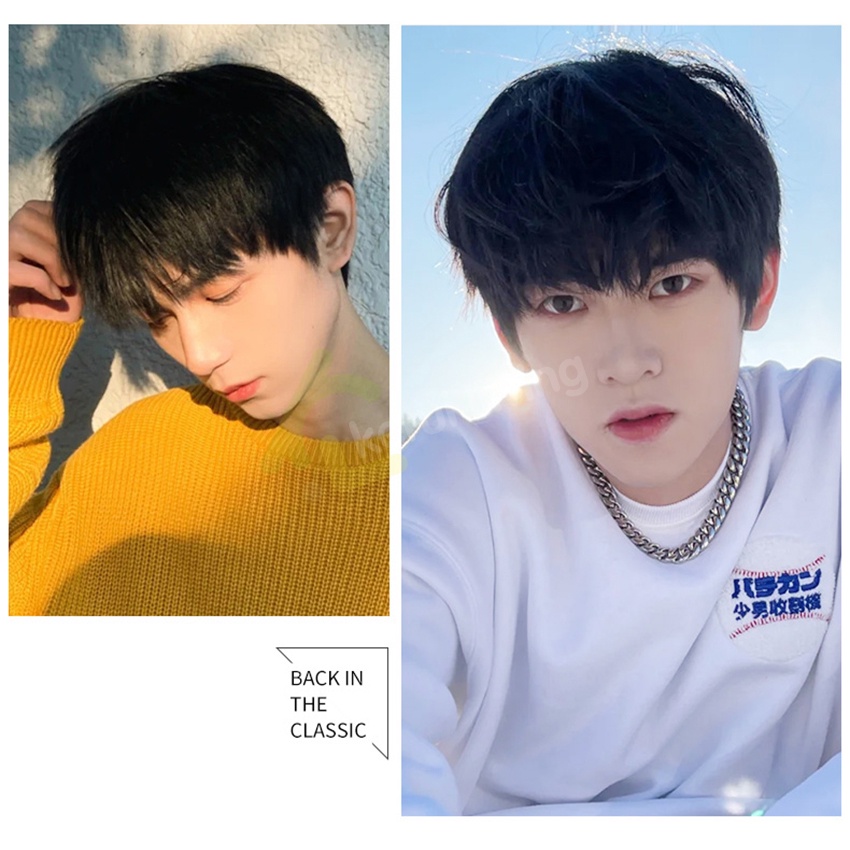 วิกผมชาย วิกผมสั้น Short wig วิกผมคอสเพลย์ ผมปลอม ผมปลอมผู้ชาย วิกผมซอยสั้น วิกผมทรงรองทรง สไตล์เกาหลี วิกผมสั้นแฟชั่น