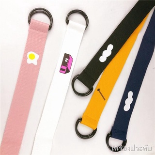 Ulzzang Harajuku BF ลมการ์ตูนน่ารักหนึ่งร้อย towers candy-สีผ้าใบเข็มขัด double-ring เข็มขัดนักเรียนผู้ชายและผู้หญิง